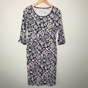 Boden Jessie Jersey Dress Navy Blue Pink 6